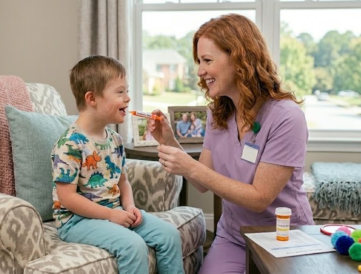 Young girl receiving checkup from caring doctor